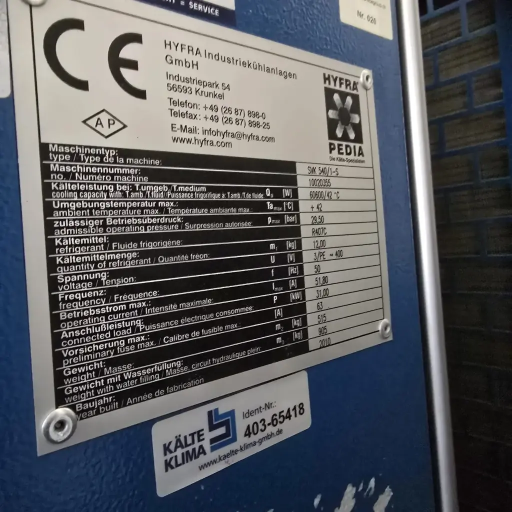 Chiller Hyfra SVK540-1-S 