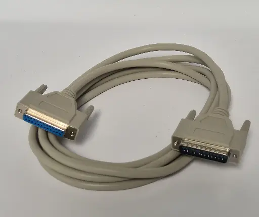 D-Sub Cable 25-pol, 1:1, DB25, m-f, potted and shielded